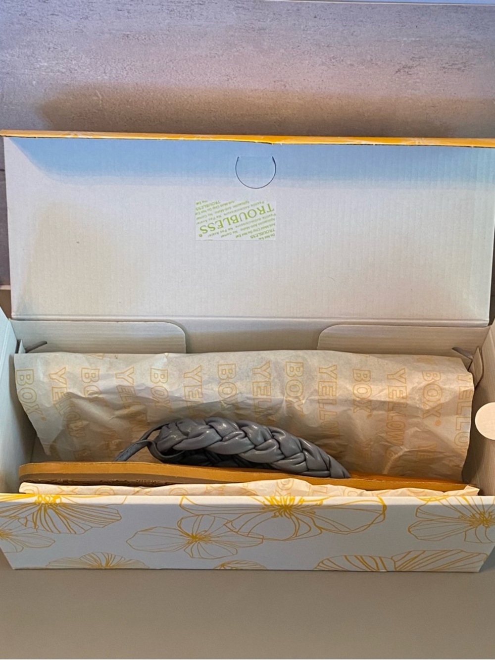 Yellow Box Women’s Blue Dauphine Braided Flip-flop Sandals 11M - Picture 11 of 12